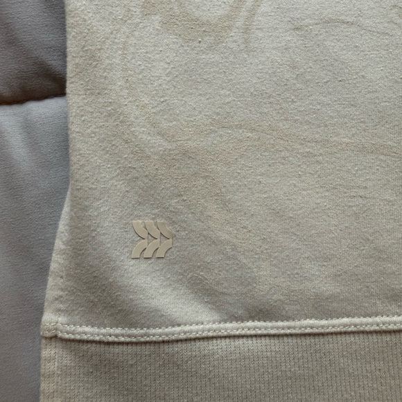 All in Motion Off-White/Light Pink Oversized Long Sleeve Sweatshirt Size Small - Picture 6 of 7